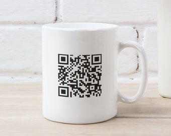 RickRoll QR code Funny Cup 11 oz Ceramic Mug Gift Souvenir