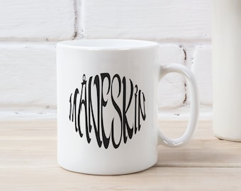 Maneskin Black Logo White 11 oz Ceramic Mug Gift Souvenir