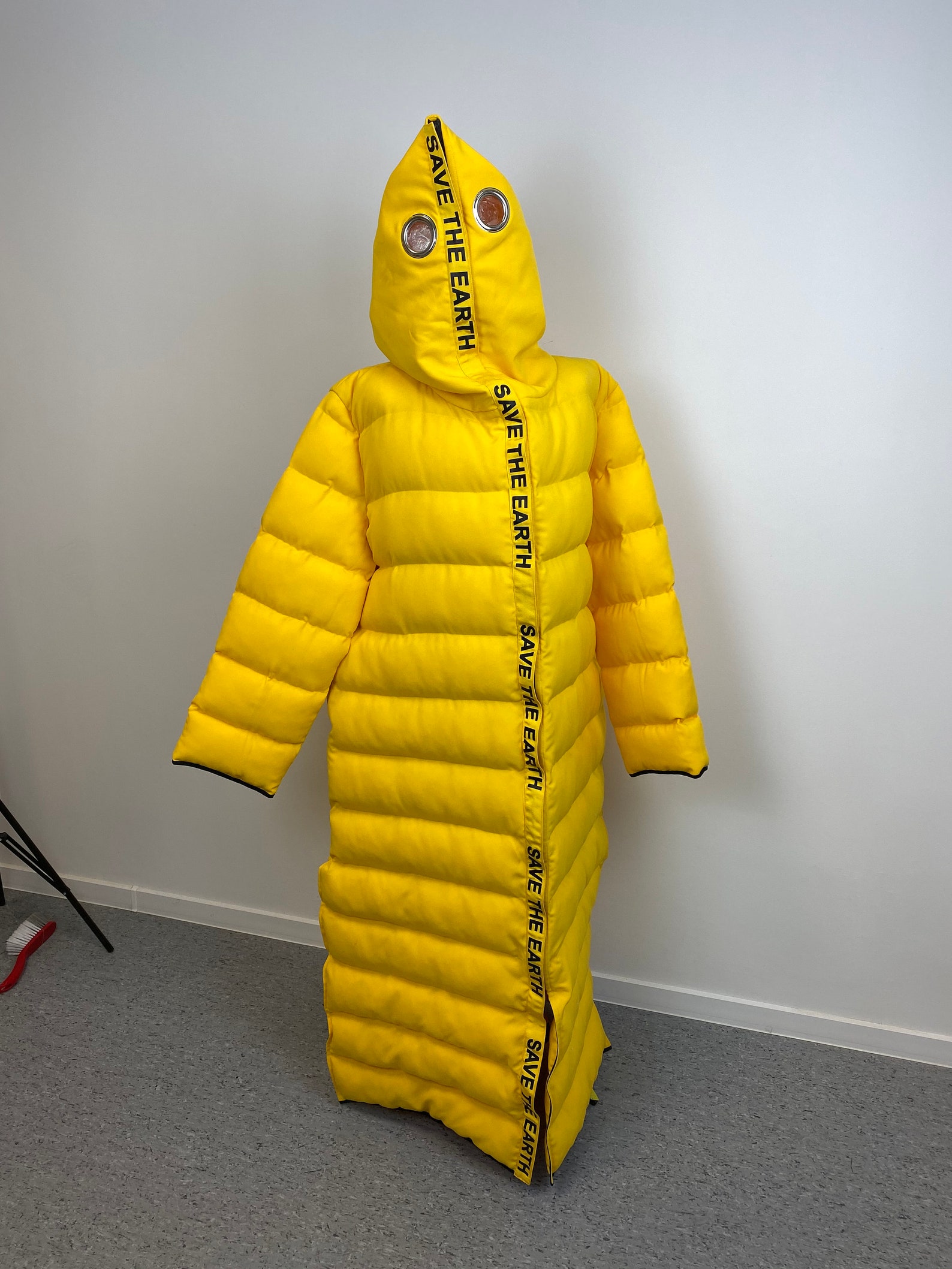 Women's Oversized Yellow Long Puffer Coat with Hoodie Etsy