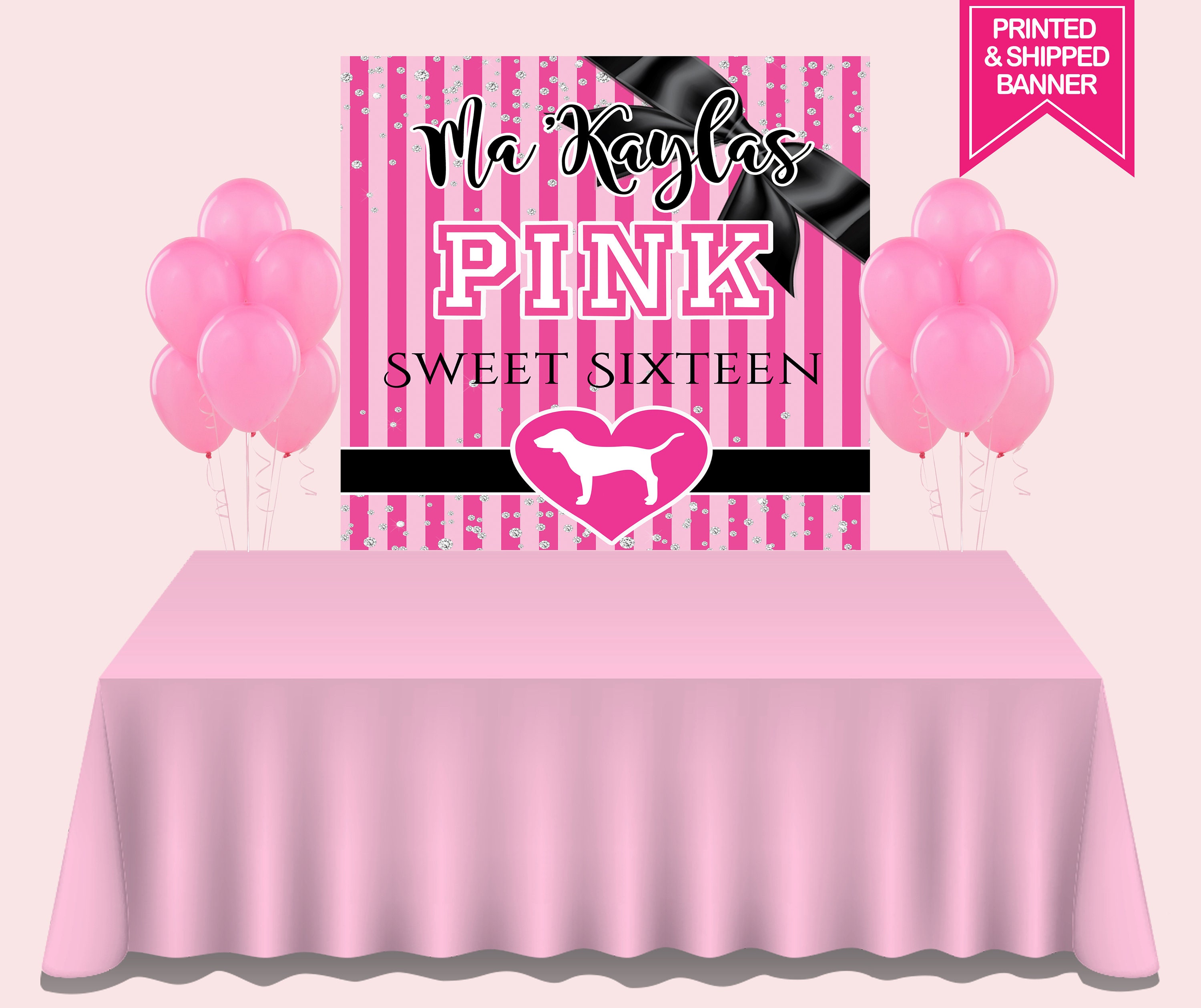 Victorias Secret Love Pink Backdrop Love Pink Party Party Etsy