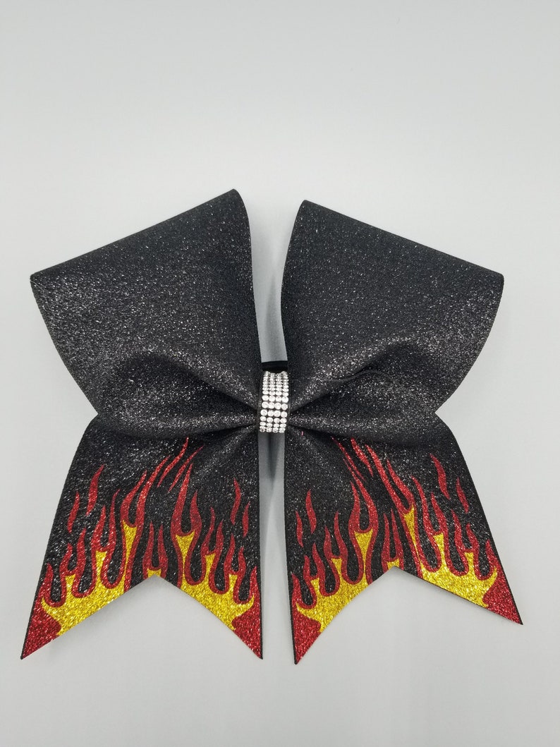 Flame Cheer Bow Etsy