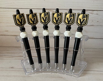 Golden Knights beaded pen (listing is for one pen)