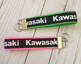 Kawasaki inspired wristlet keychain 6"