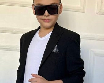 Boys' Formal Wear Black Blazer Shirt Pants, Kids Wedding Suit, Birthday Party Ring Bearer Graduation Ceremony Photoshoot Special Occasion