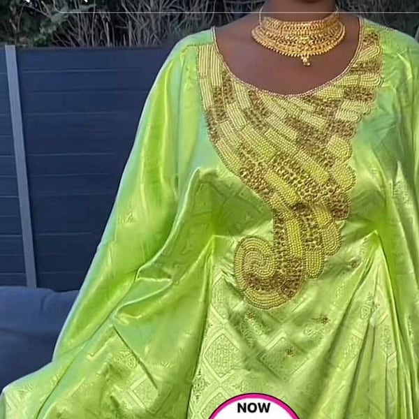 Boubou vert, broderie de perles, tenue de soirée de mariage africaine, robe africaine pour femme, bubu au sol longueur au sol, séance photo de remise des diplômes d'anniversaire
