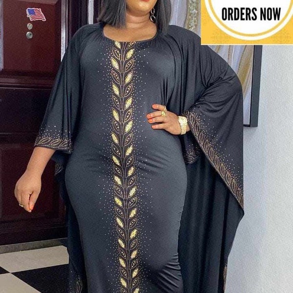 Embellished Kaftan with Cape, African Women's Boubou, Nigerian Wedding Guest Attire, Bridesmaids Birthday Celebrant Graduation, Stretches