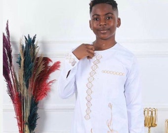 African Outfit for Boys, Comfortable Cotton Embroidery Shirt Pants, Wedding Birthday  Graduation, Children Nigerian Party Wear