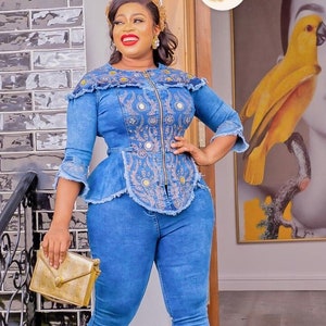 Plus Size Denim Set 