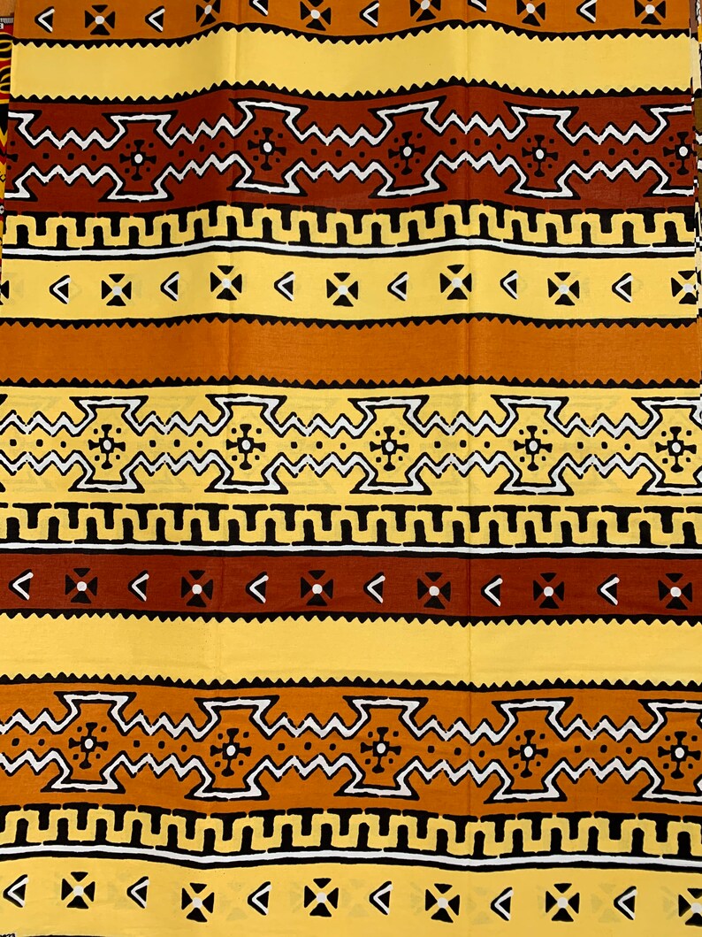 African Fabric Ankara Head Wrap Masks Rust Farmhouse Minimalist Aztec Boho Upholstery Drapery Rustic Mud Cloth Print Fabric by the Yard