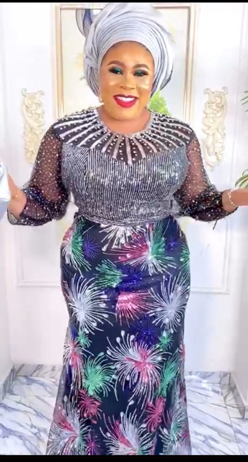 Sequin Evening Dress Plus Size, Women African Party Dress, Nigerian ...