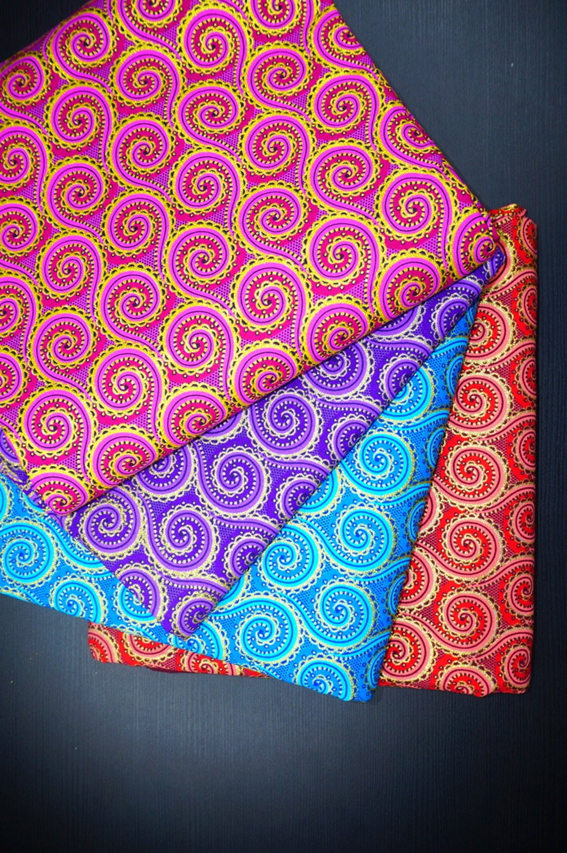 Metallic Gold Swirls Fabric by the Yard 100% Cotton Apparel | Etsy