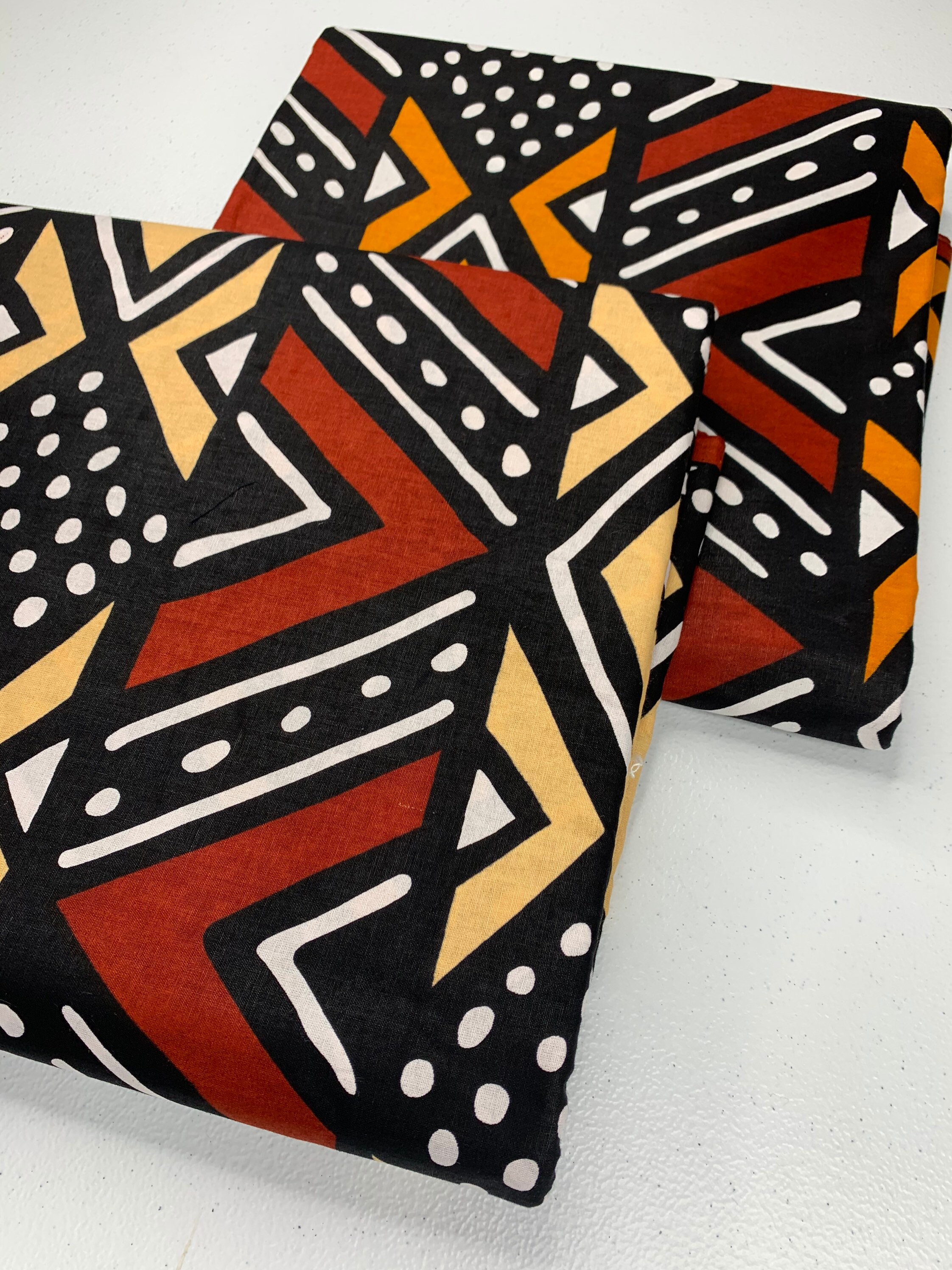 Rust Mud Cloth Inspired African Print Fabric by the Yard Etsy
