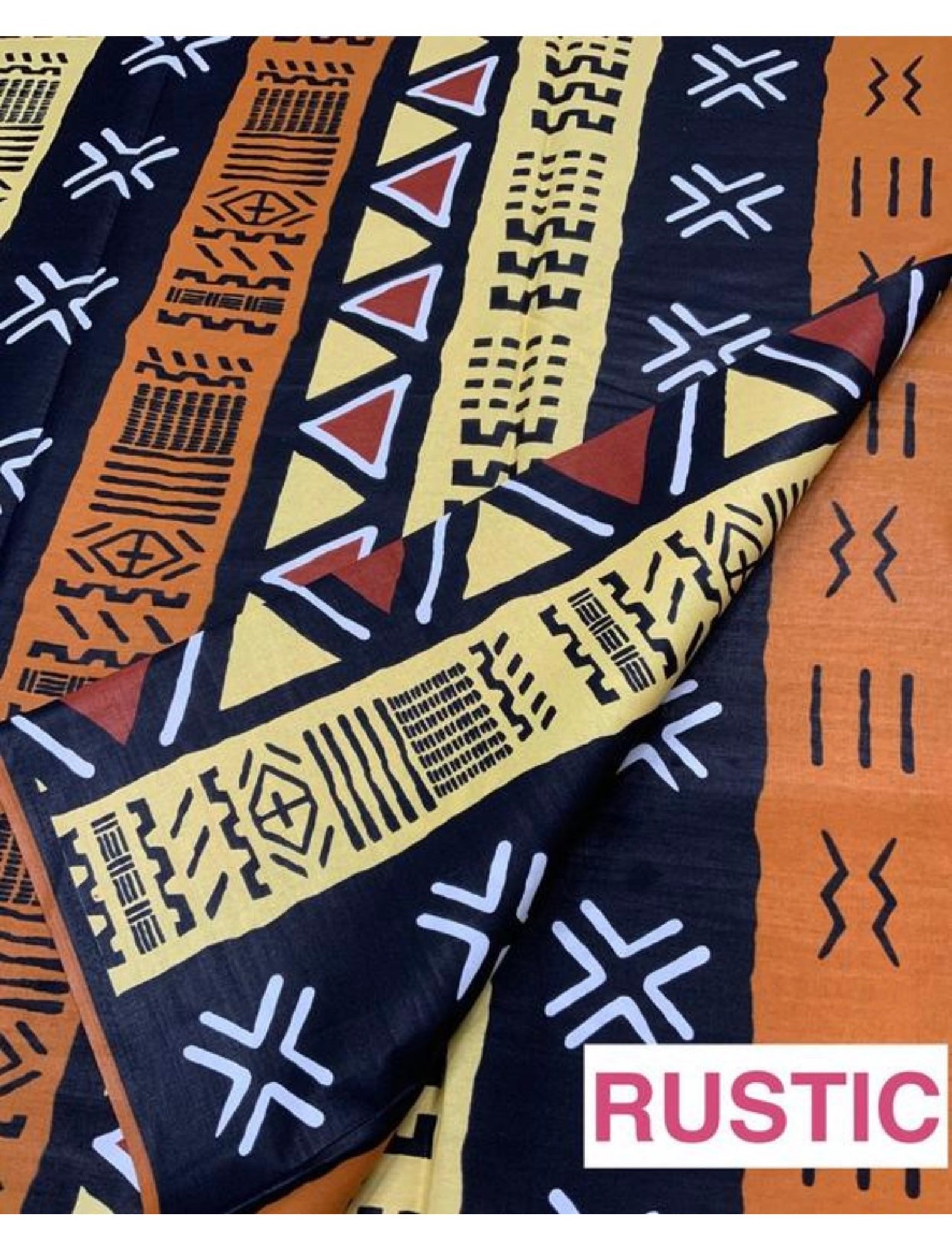 Rustic Mudcloth Print African Fabric by the Yard Boho Home Etsy