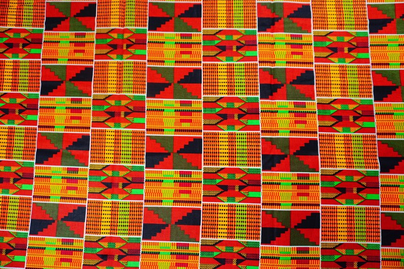 Ankara Fabric by the Yard 100% Cotton African Kente Print - Etsy