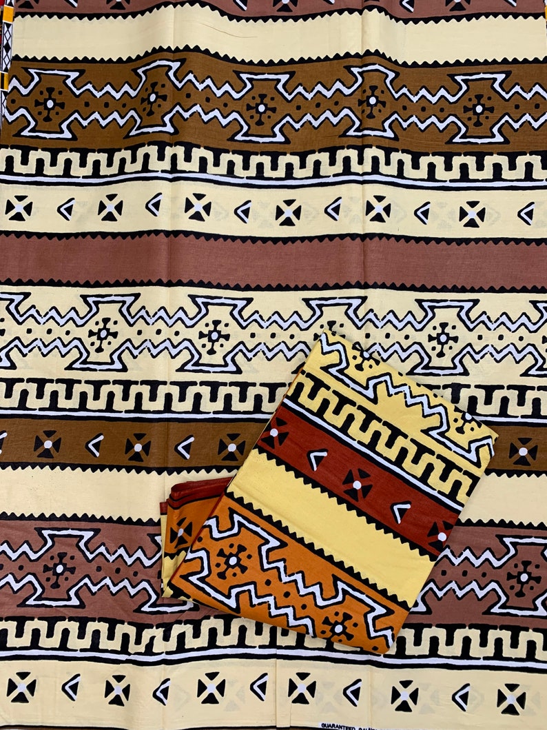 African Fabric Ankara Head Wrap Masks Rust Farmhouse Minimalist Aztec Boho Upholstery Drapery Rustic Mud Cloth Print Fabric by the Yard