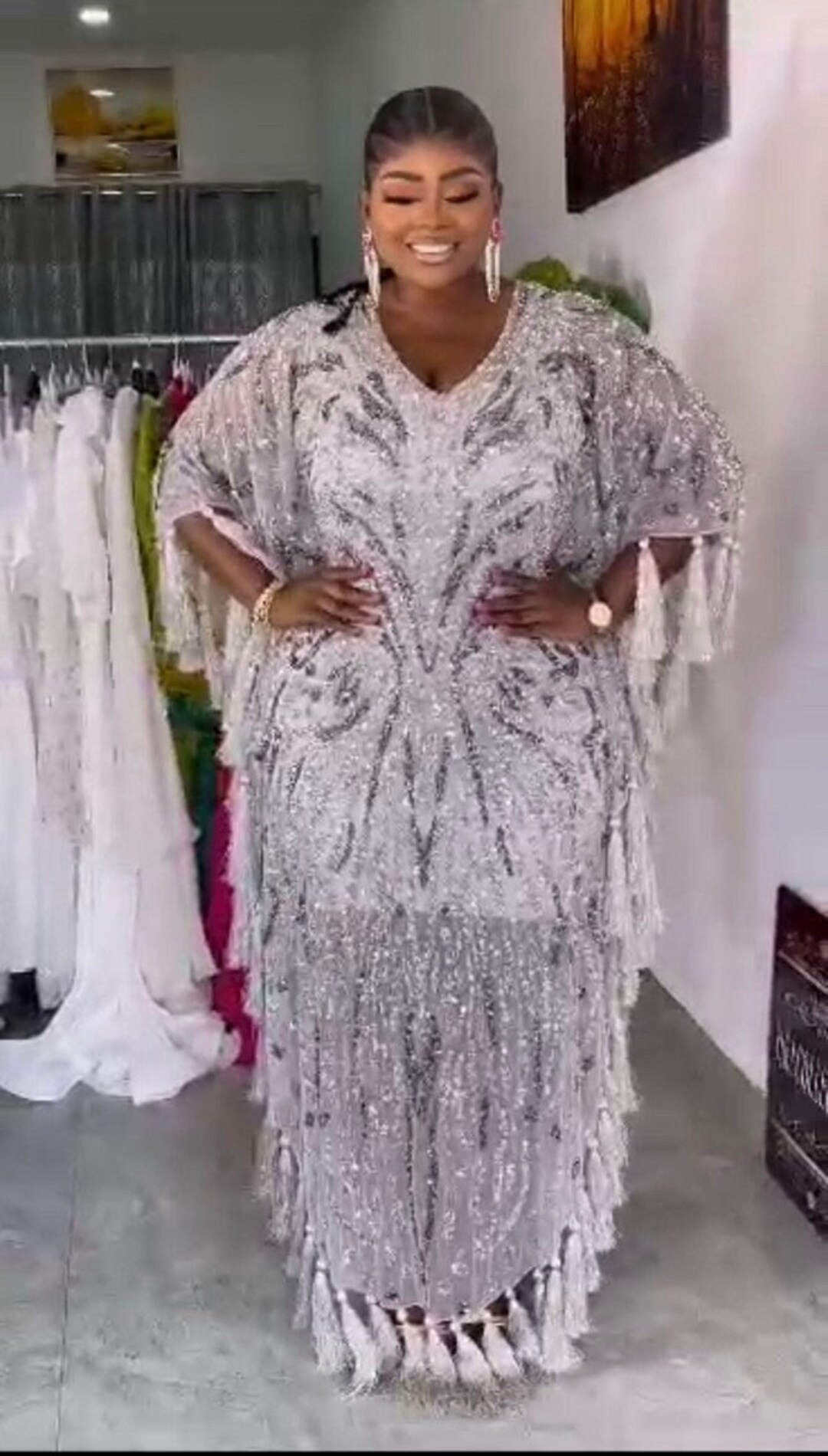 SOFT KNIT PONCHO WITH CRYSTALS PARTY IN THE PALACE