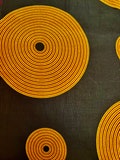 Black Gold Fabric by the Yard, Geometric Circular Swirl, Boho Home Decor, Clothing Crafting Sewing Upholstery, Quilting DIY Cotton