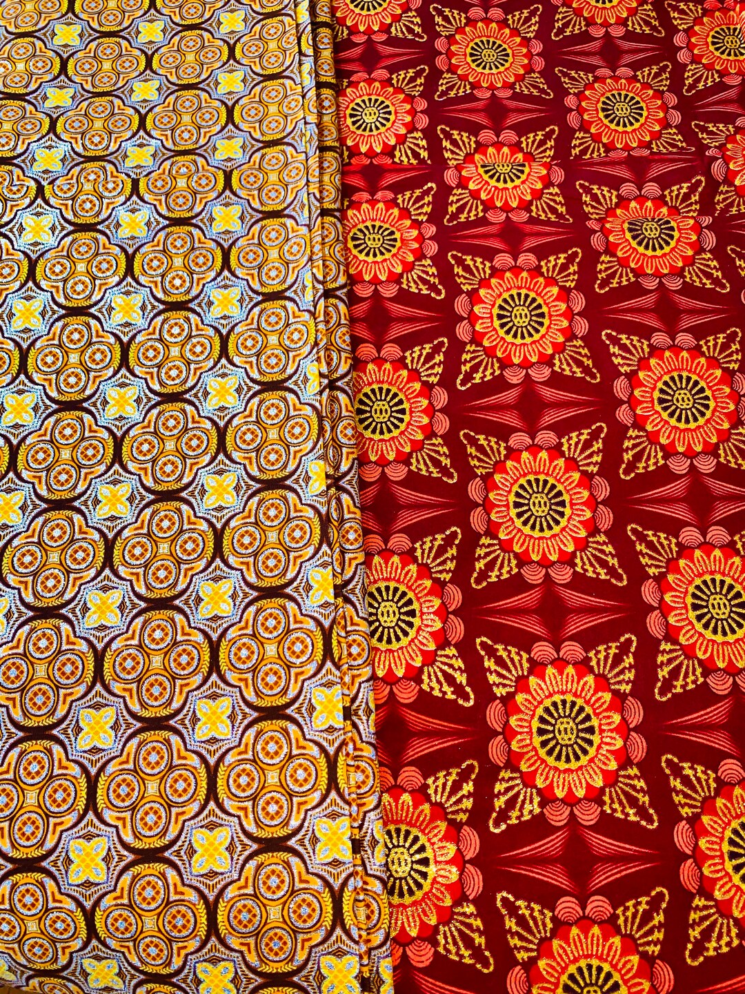 Metallic Gold Fabric by the Yard, Abstract Geometric Star, Patchwork Crafting, Sewing, Quilting