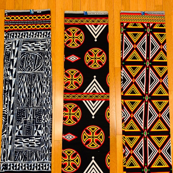 Atoghu Toghu | Bamileke Bamenda | Cameroon African Ankara Bohemian Fabric | Mud Cloth Print Black Red Navy | Apparel Mask Boho Head wrap