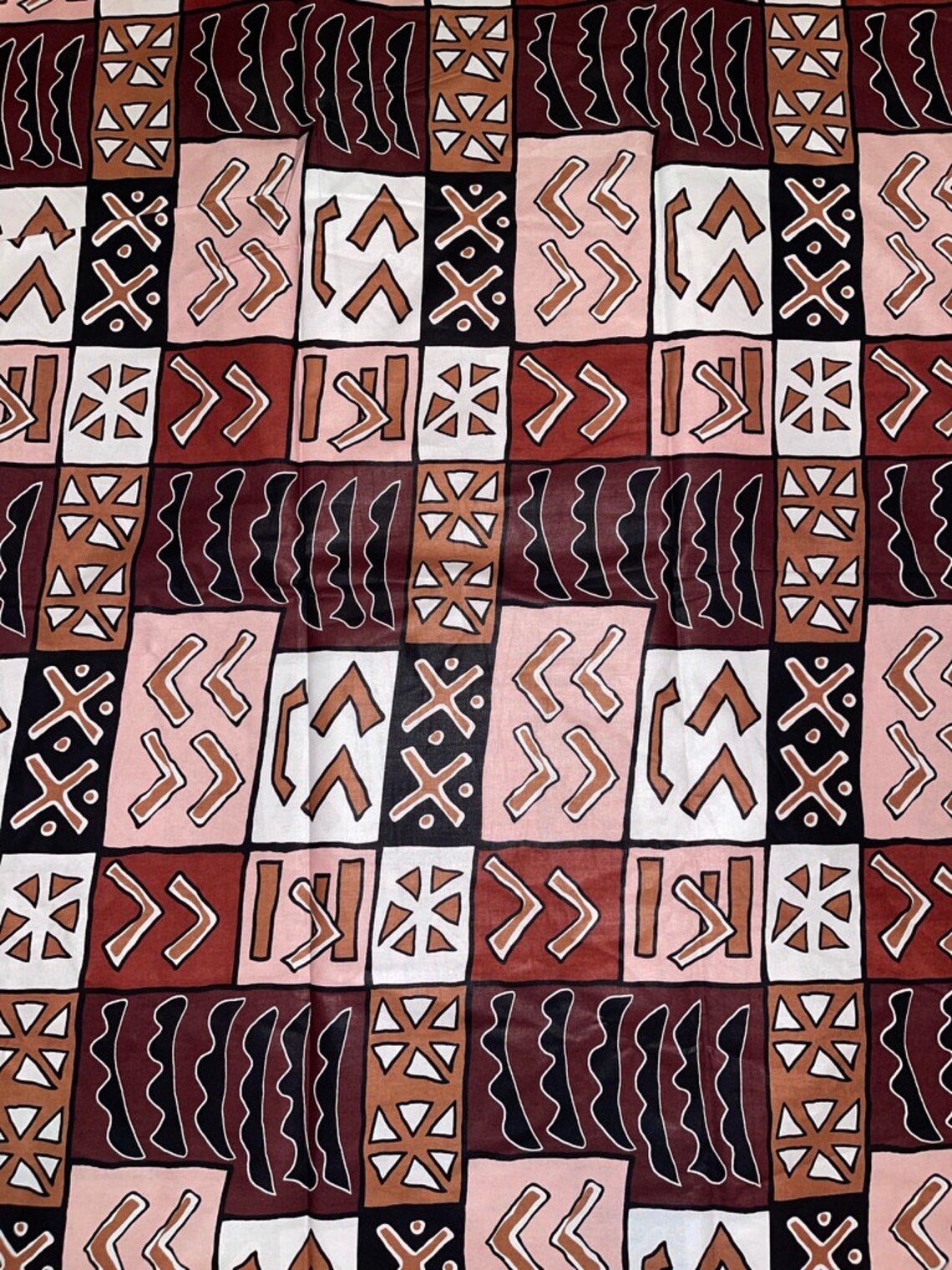 Mudcloth African Print Fabric by the Yard Rustic Boho Home Etsy