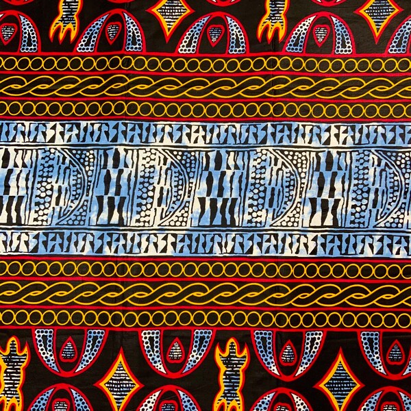 Indigo African Fabric by the Yard, Farmhouse Home Decor Quilt, Atoghu Toghu Ndop Symbol, Cotton Ankara Clothing Cameroon, Bamenda Bamileke