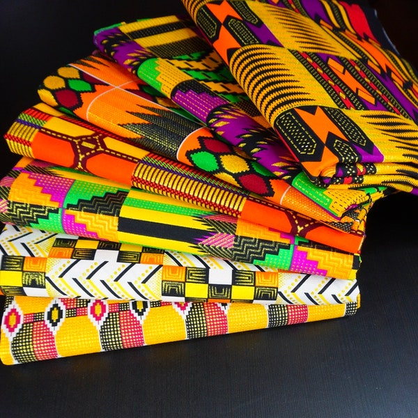 Sparkly Metallic Kente African Print, African Fabric by the Yard, Kente Cloth Ankara Print, 100% Cotton Boho Home Decor Clothing Quilt Craft