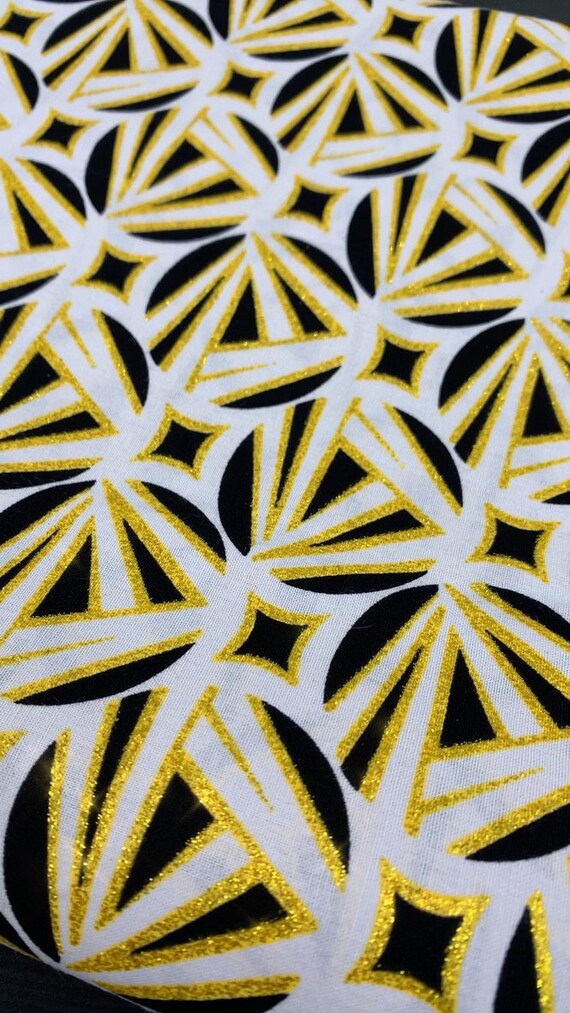 Metallic Gold Black Table Runner Modern Contemporary Table Etsy