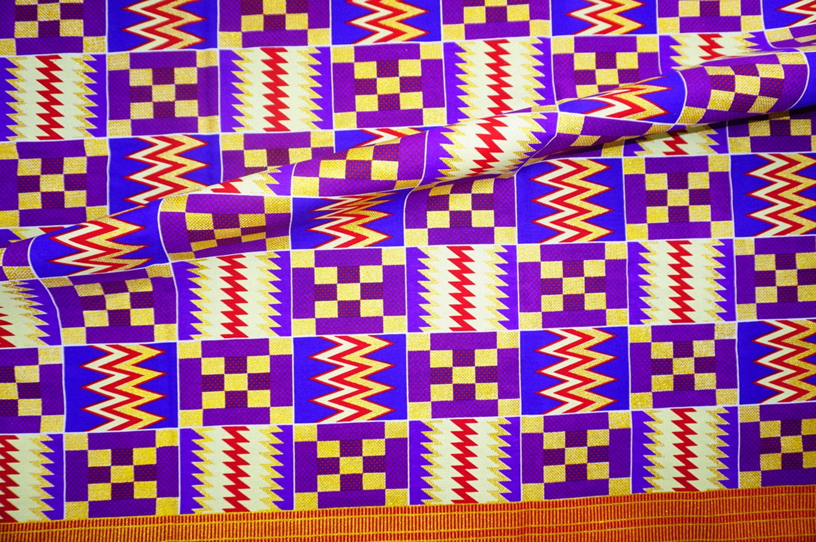 Purple Kente Fabric by the Yard Metallic Gold Ankara Print Etsy Australia