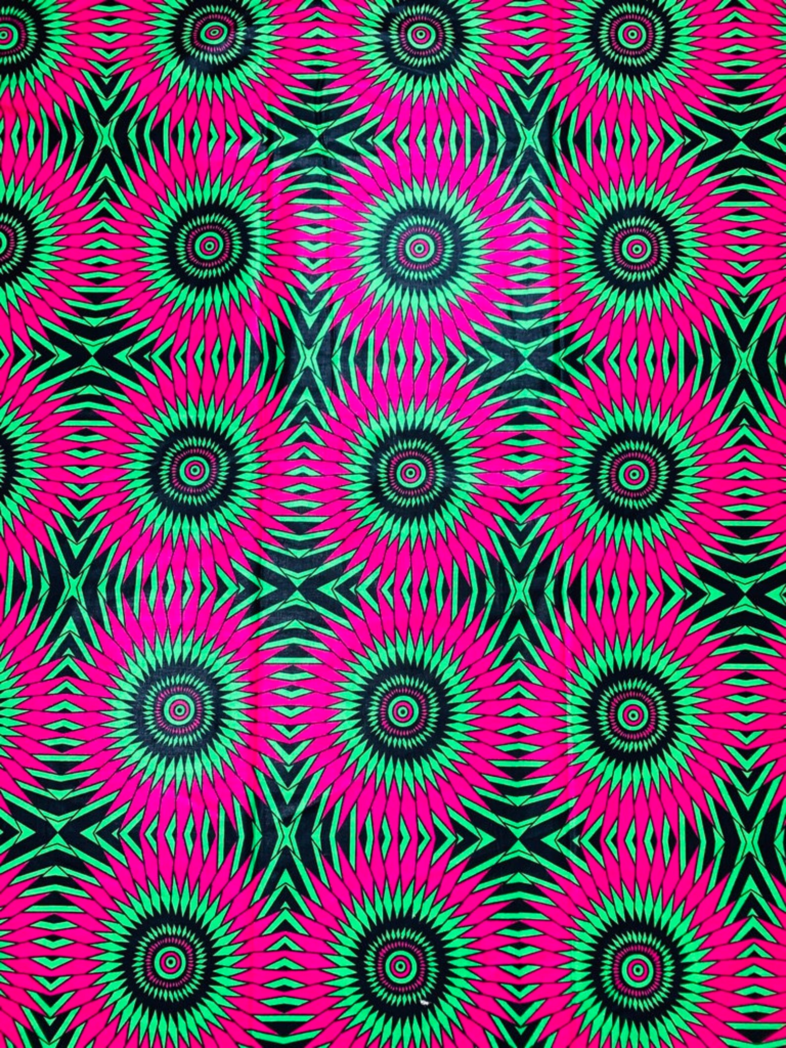 Pink Green Cotton Fabric by the Yard Clothes Making Etsy