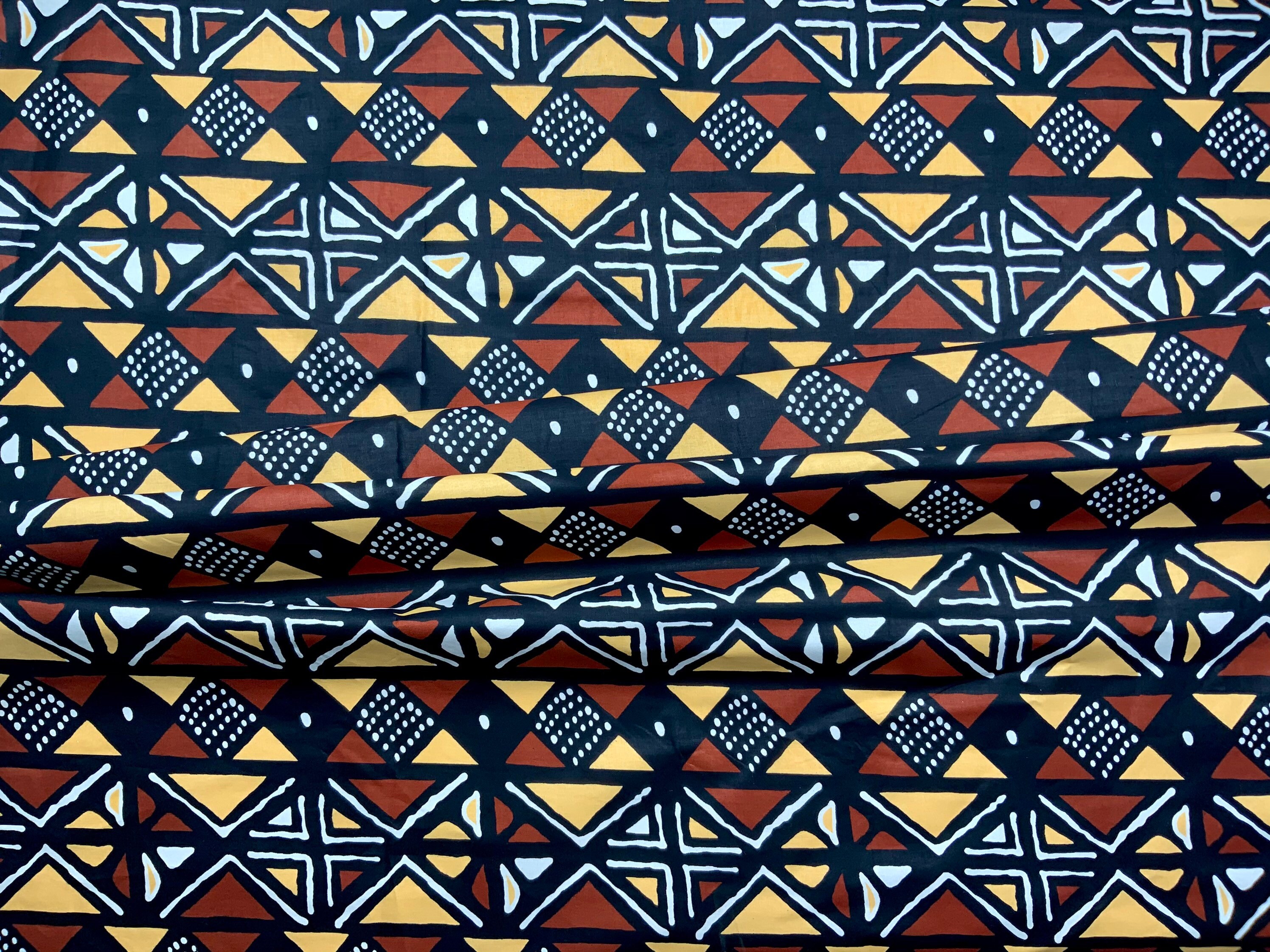 Rust Mudcloth Print Fabric by the Yard Cotton African Quilting Etsy