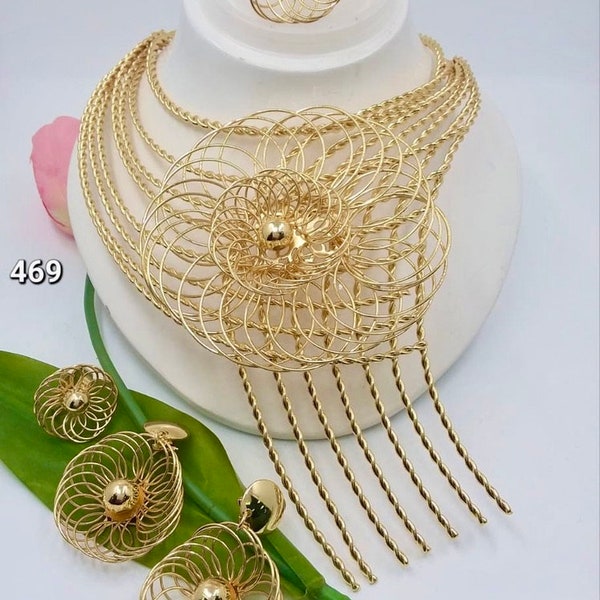 Bridal Jewelry Set, Dubai Costume Jewelry Bridal Photoshoot Mother of Bride Birthday Nigerian Wedding Celebrant