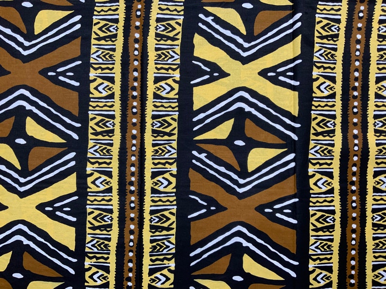 Rustic Mud Cloth Print African Fabric by the Yard Bohemian Etsy