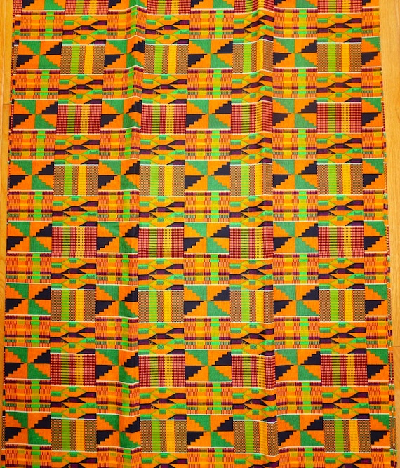 African Fabrics By the Yard - Kente - Classic #2 Orange. – Asali