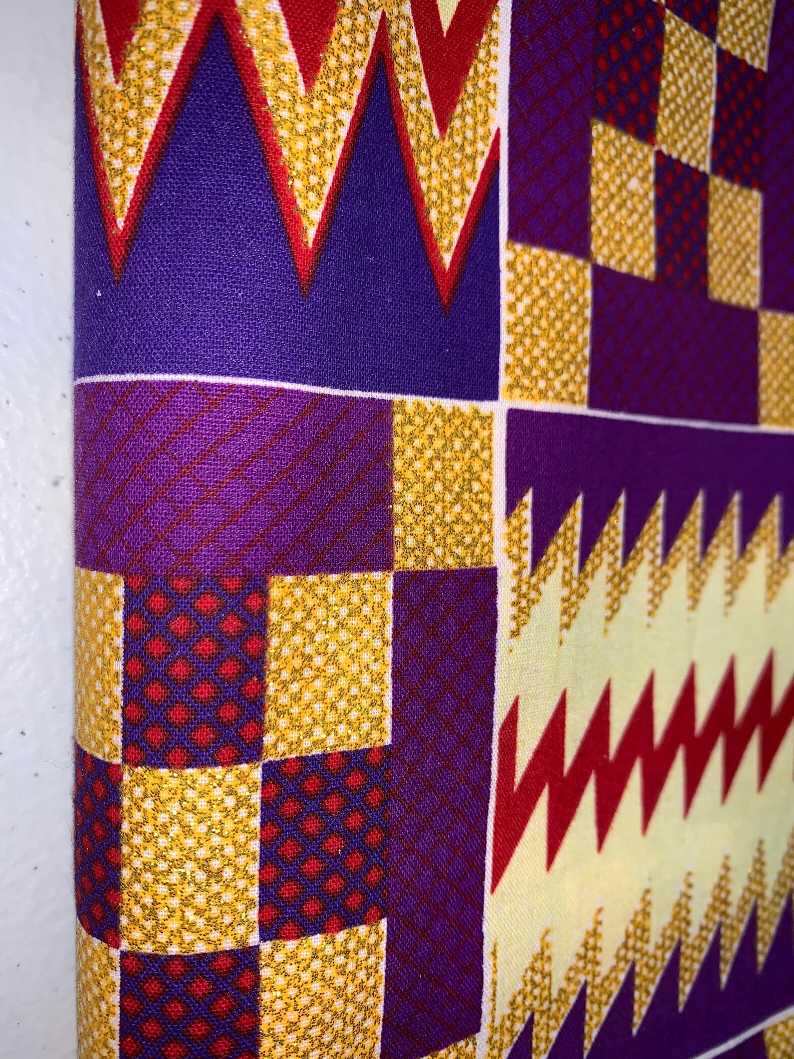 Purple Kente Fabric By The Yard Metallic Gold Ankara Print Etsy