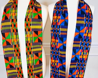 Kente Graduation Stoles, Class of 2024 Kente Sash, African Fashion Scarf, Ethnic Fashion, Choir School Sashes, Kwanzaa Afrocentric Clothing