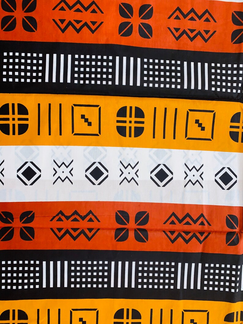 Rustic Mud Cloth Print African Fabric by the Yard African Etsy