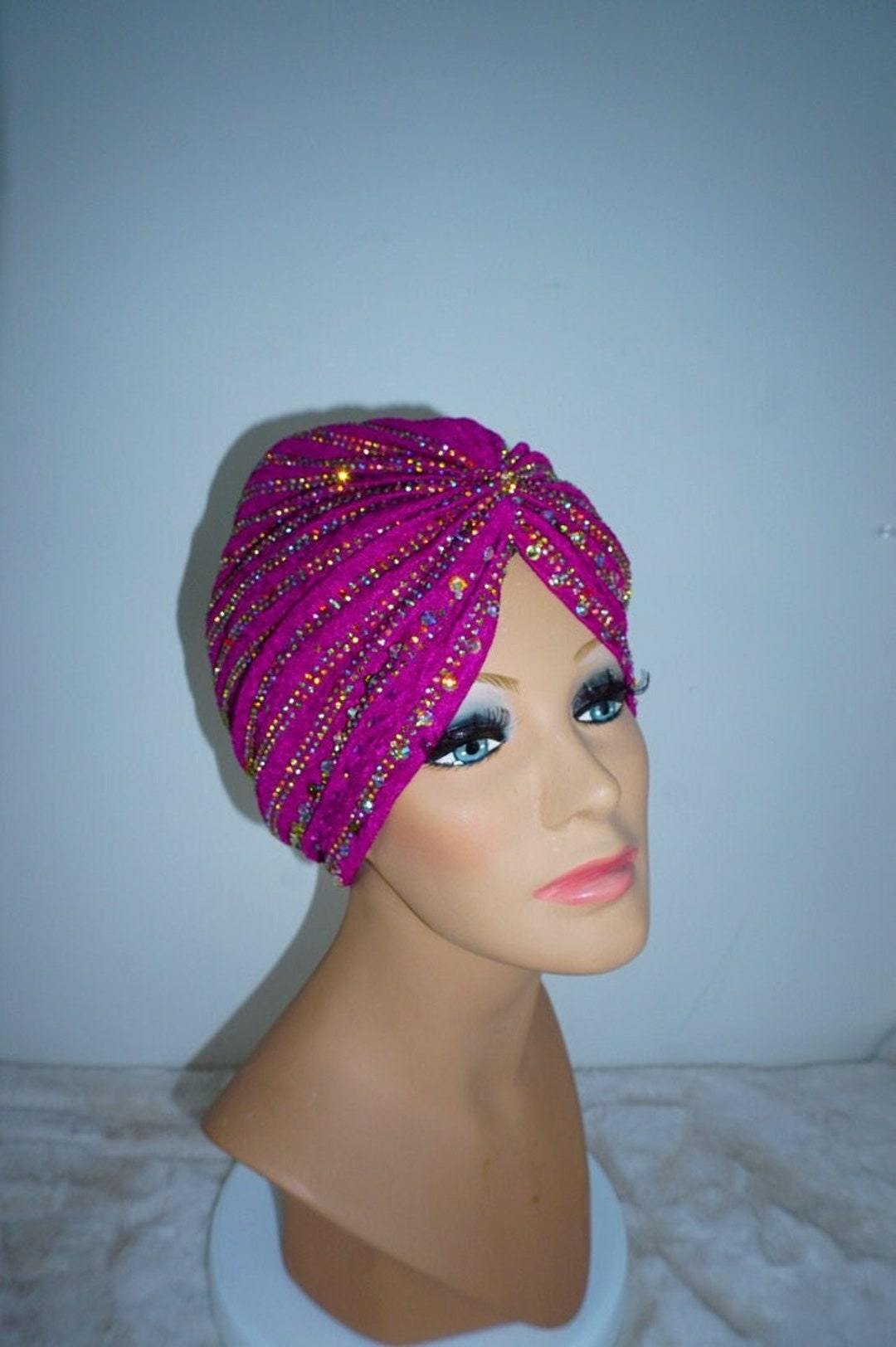 Pink Turban Pre tied Party Fashion Knot Turban Embellished pink-turban-pre-tied-party-fashion-knot-turban-embellished