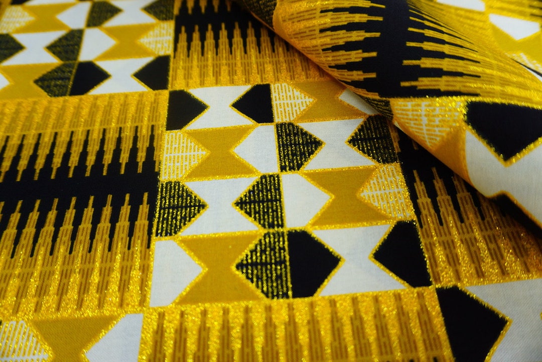 Kente cloth design print cotton fabric sold by the yard from Mali, West  Africa
