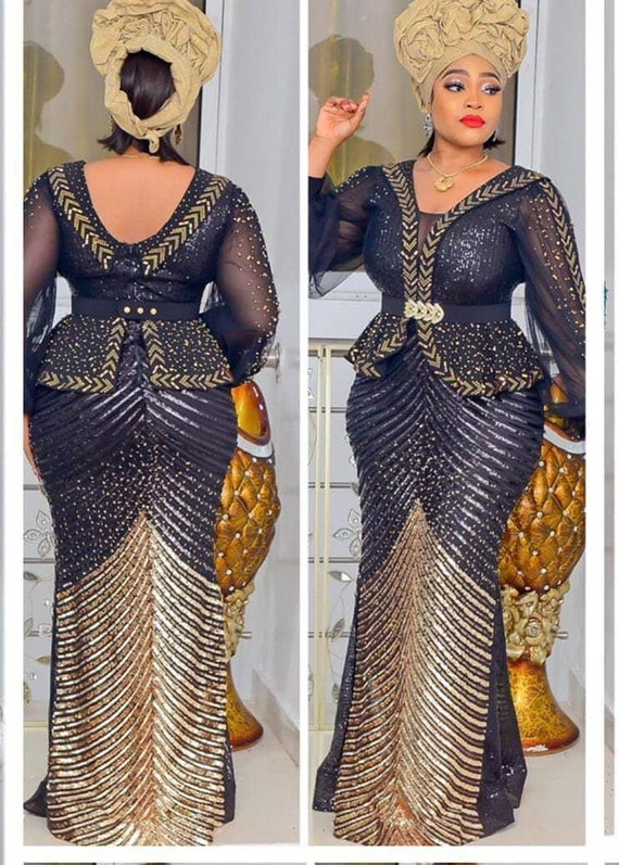 Black and gold peplum dress top