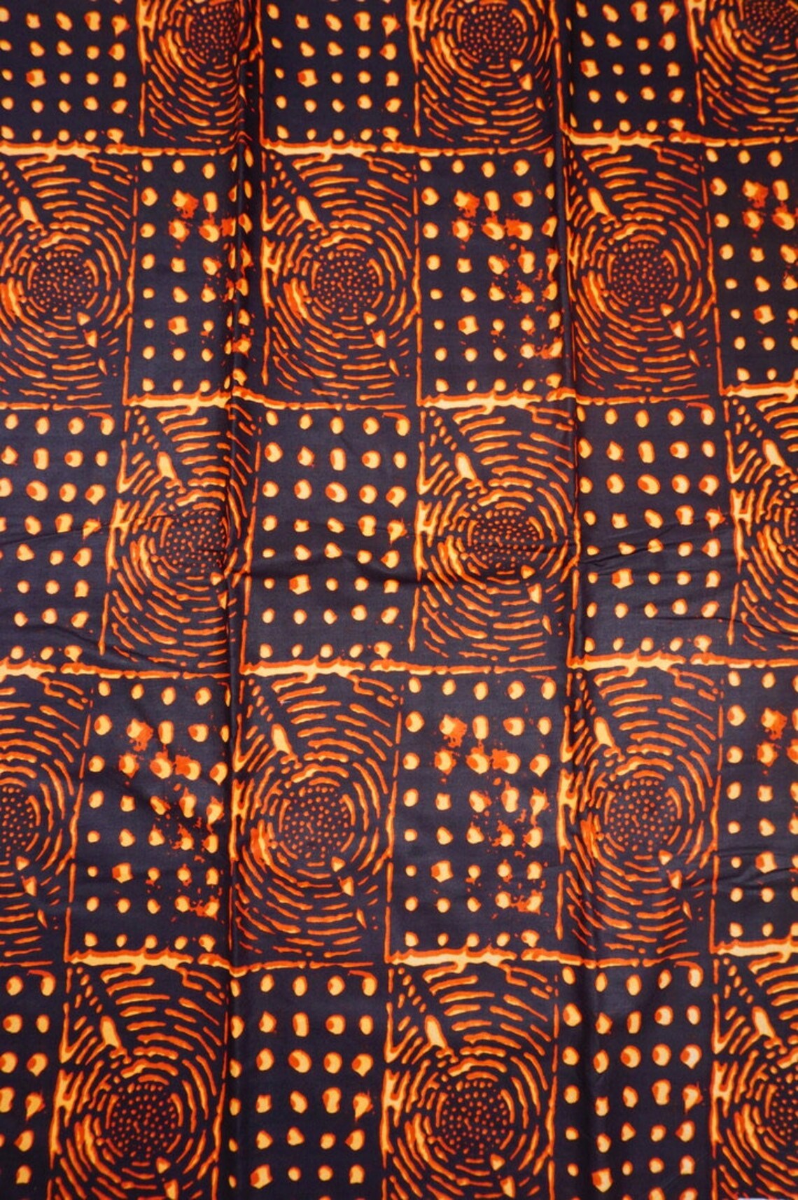 Rust Mud Cloth Print African Fabric by the Yard Burnt Orange Etsy