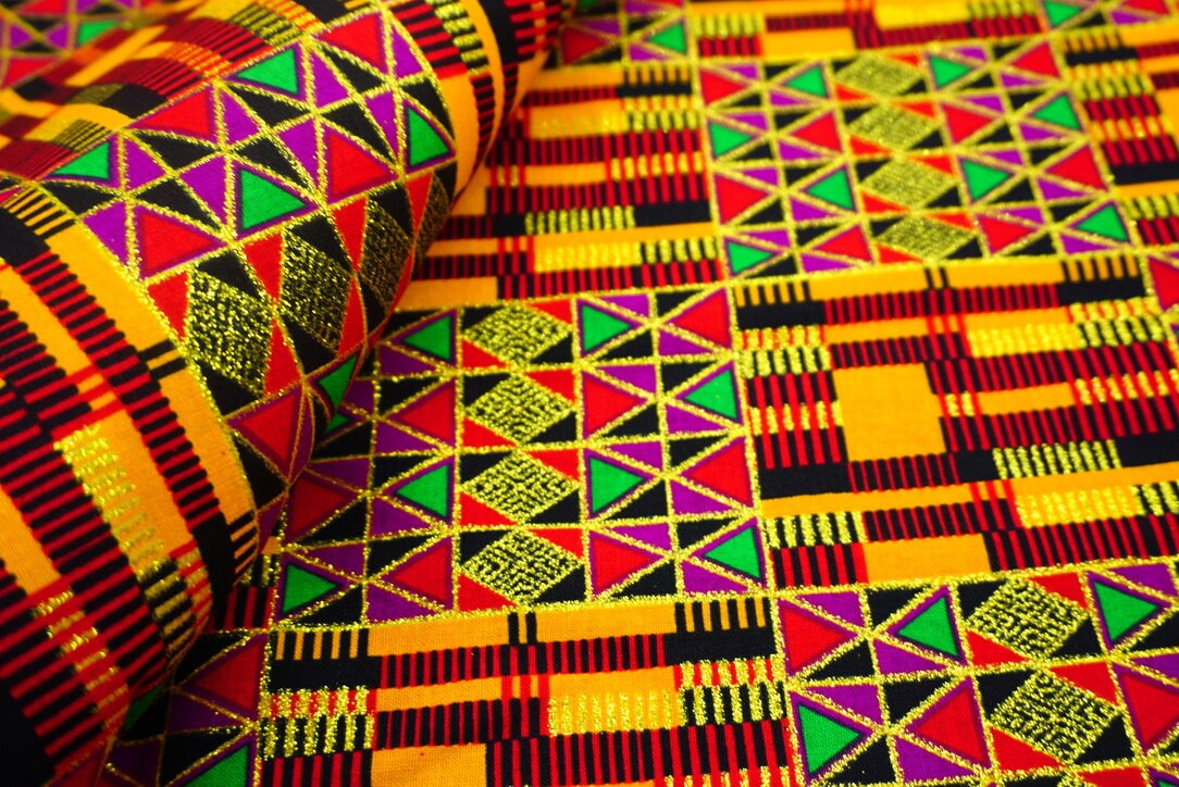 African Fabrics By the Yard - Kente - Classic #2 Orange. – Asali