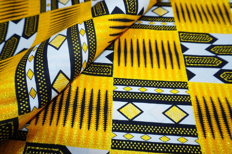 African Fabric By The Yard Kente Ankara Print Dressmaking Etsy