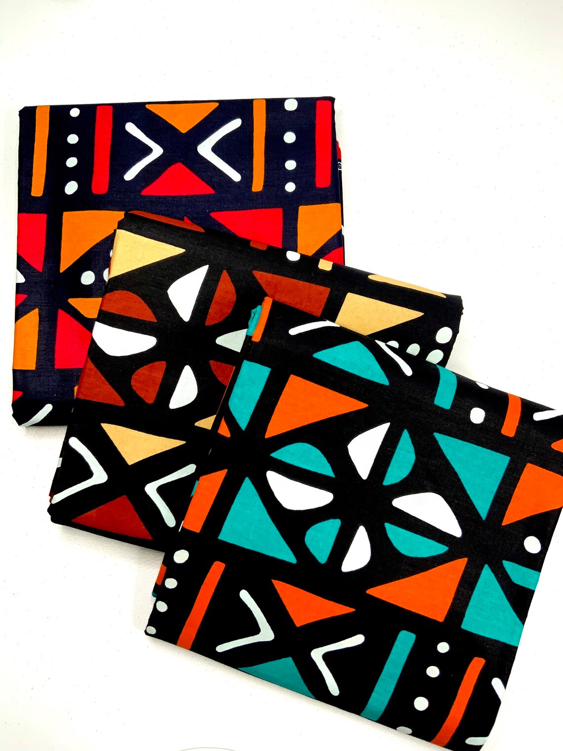 Rustic Mud Cloth Print African Fabric by the Yard Teal Spring Etsy