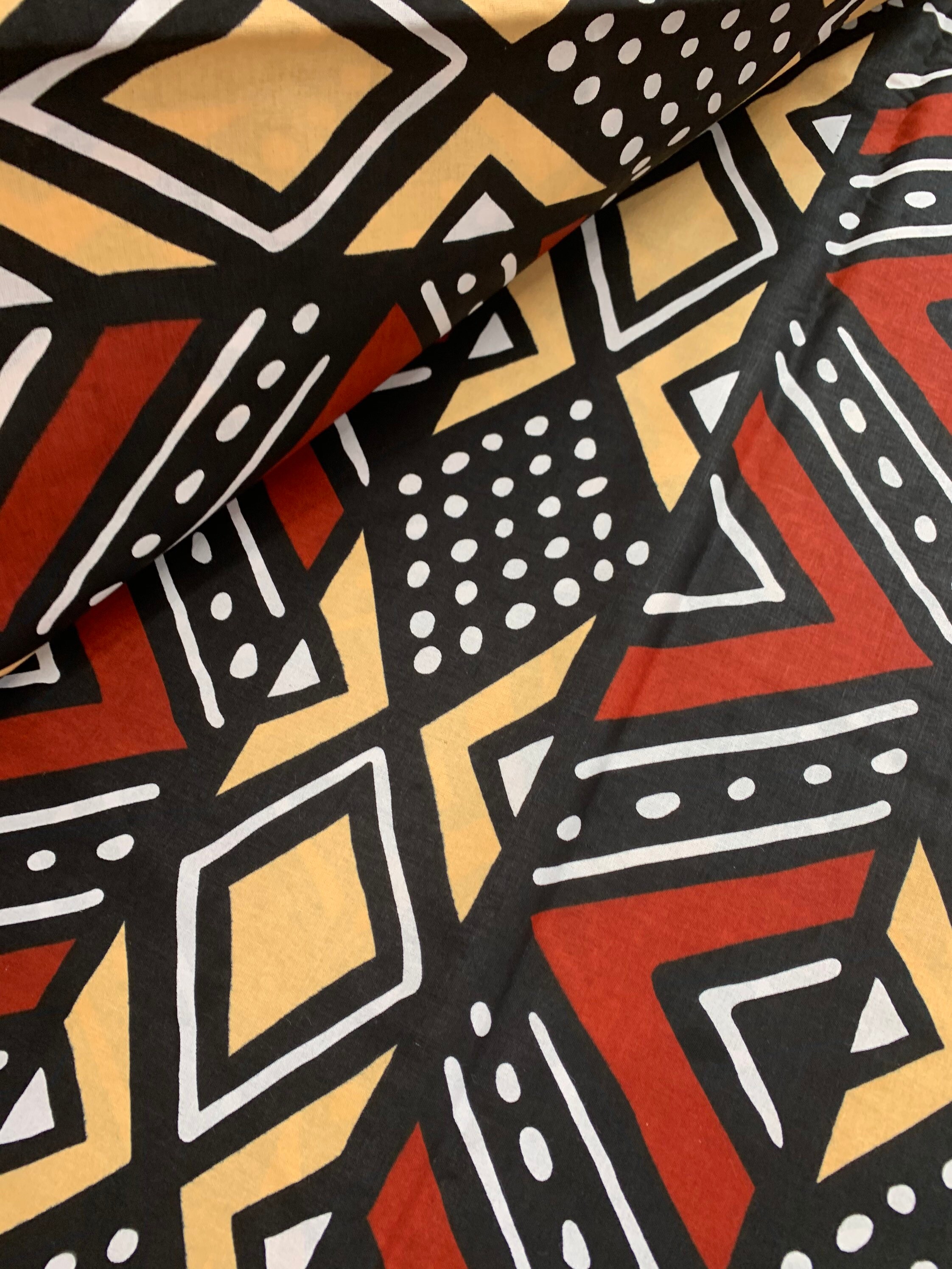 Rust Mud Cloth Inspired African Print Fabric by the Yard | Etsy