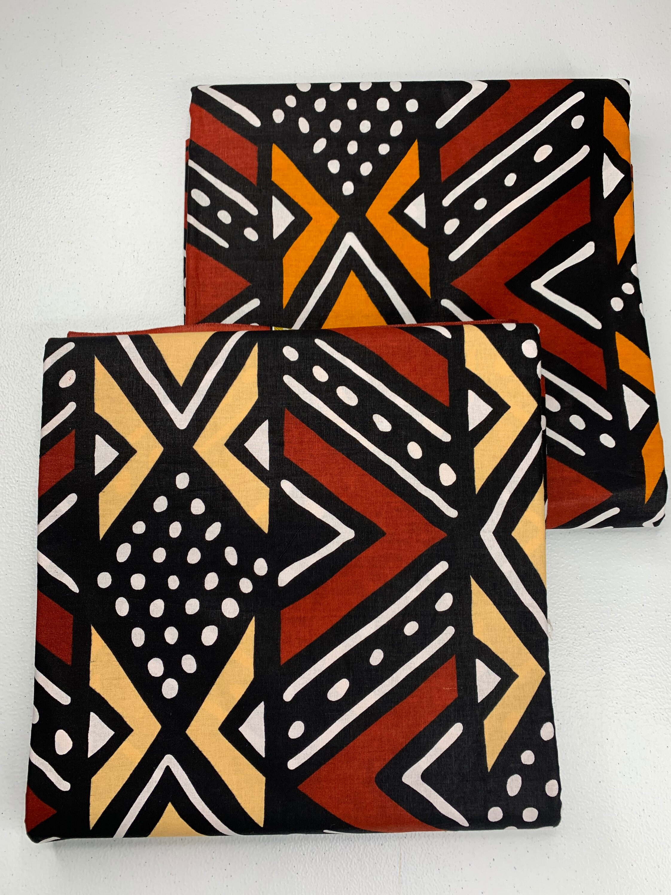 Rust Mud Cloth Inspired African Print Fabric by the Yard Etsy