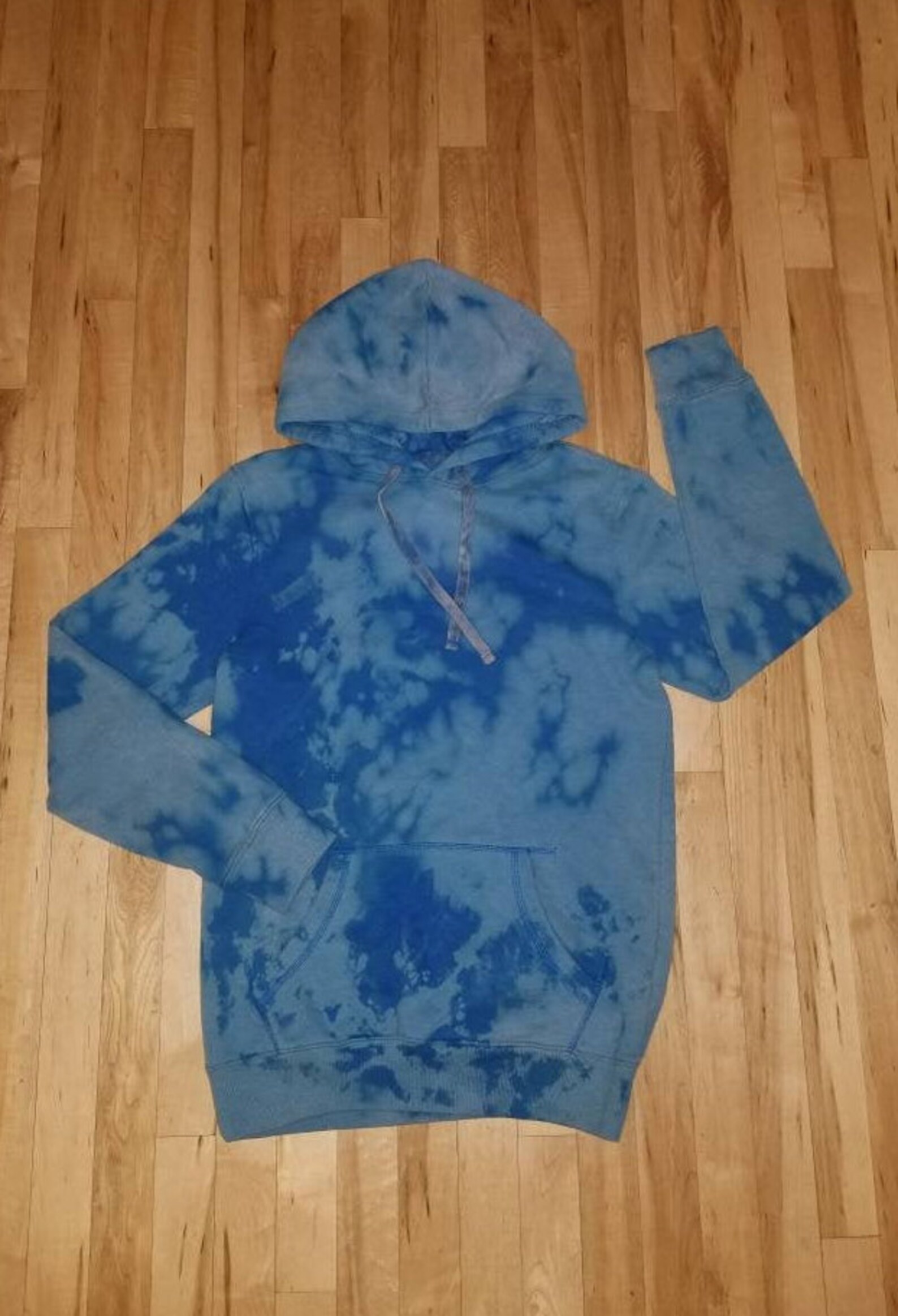 Custom bleach dyed distressed long sleeve hooded sweatshirt Etsy