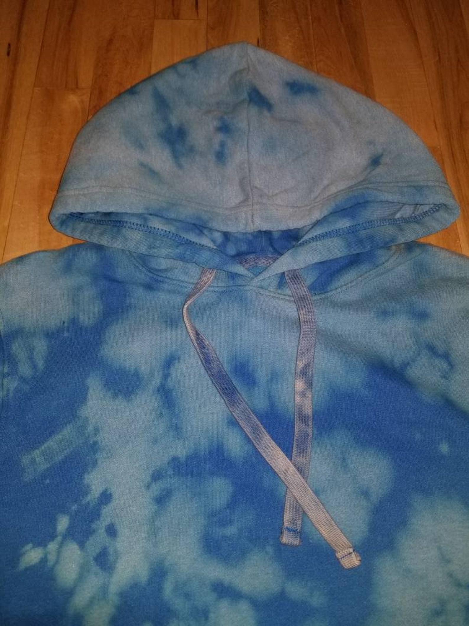 Custom bleach dyed distressed long sleeve hooded sweatshirt Etsy