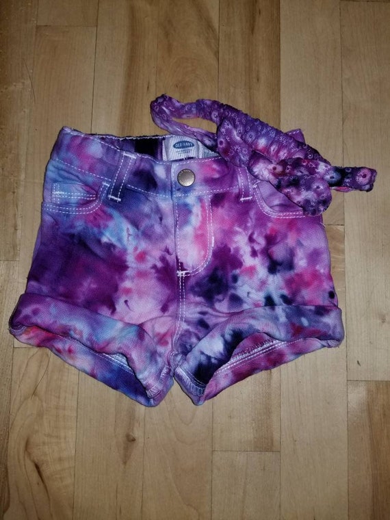 tie dye jean shorts