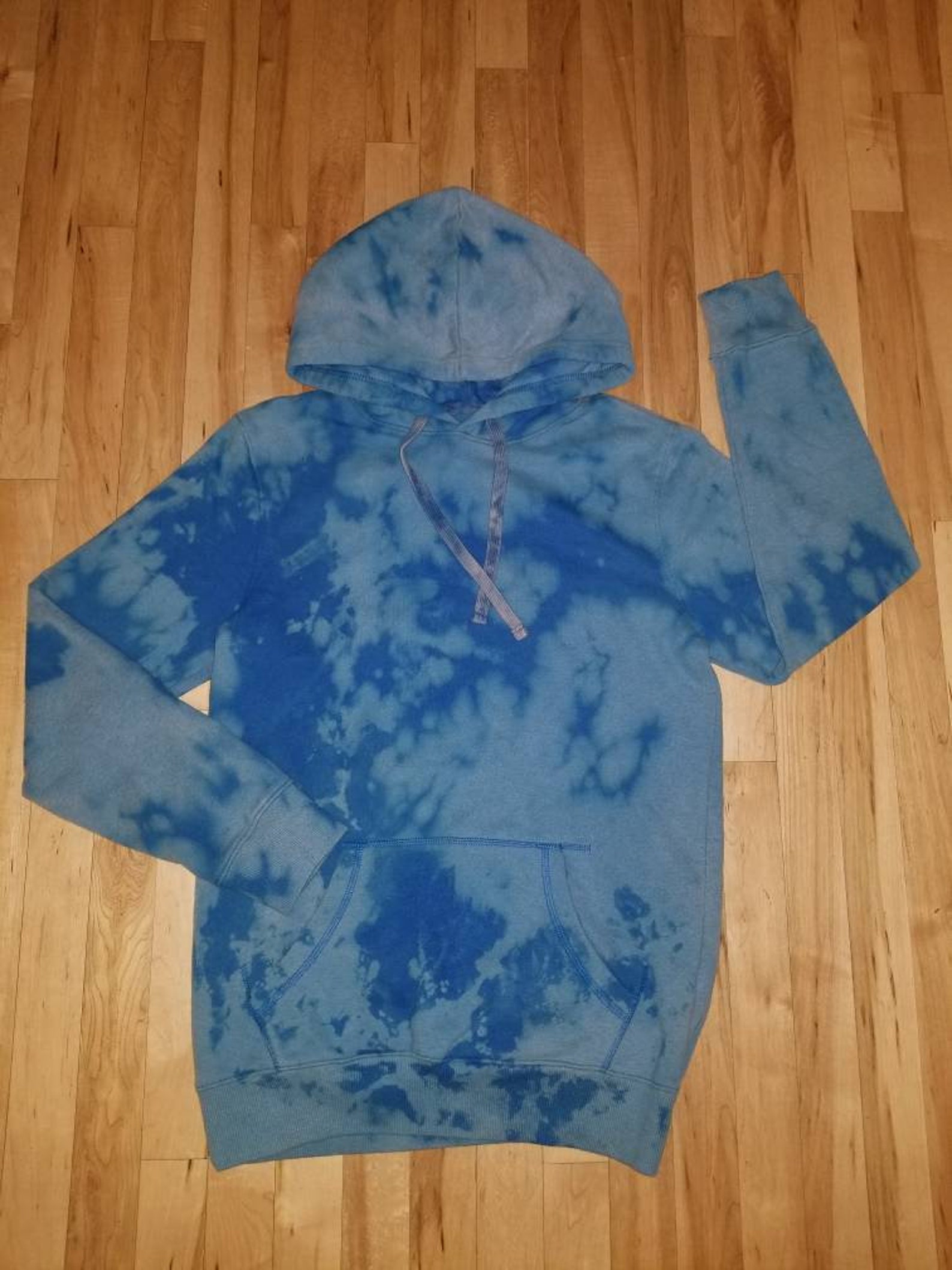 Custom bleach dyed distressed long sleeve hooded sweatshirt Etsy