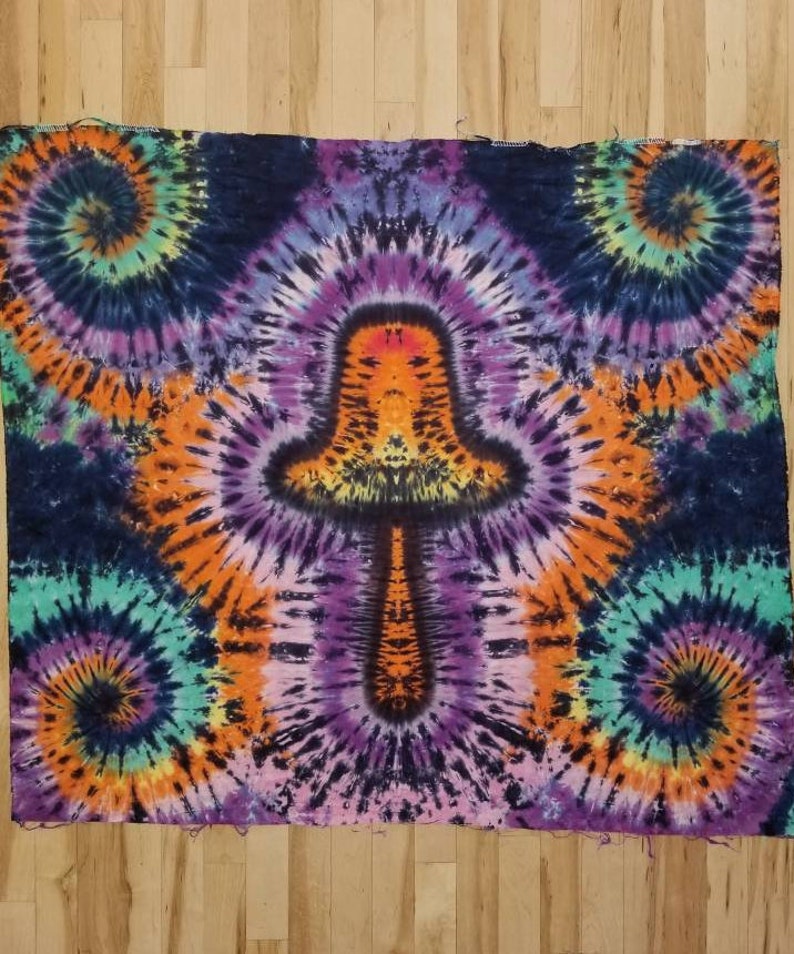 Tie Dye Mushroom Tapestry 37x42tie Dye Tapestry Etsy